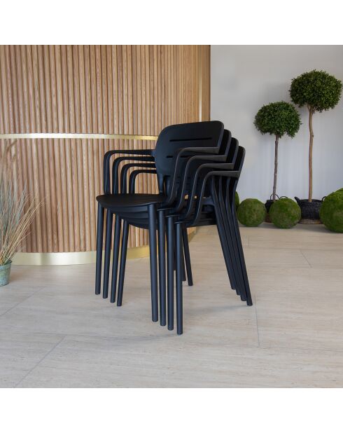 4 chaises de table extérieur Sunset noires