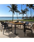 4 chaises de table extérieur Sunset noires