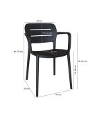 4 chaises de table extérieur Sunset noires