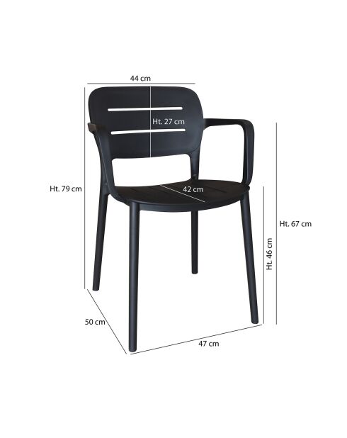 4 chaises de table extérieur Sunset noires