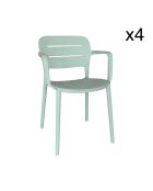 4 chaises de table extérieur Sunset celadon