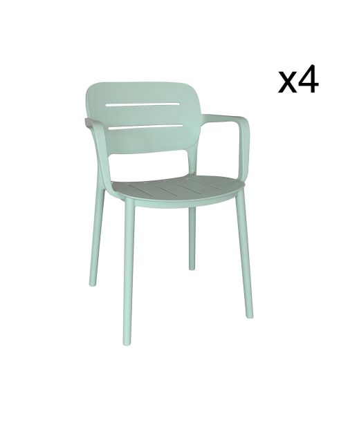 4 chaises de table extérieur Sunset celadon