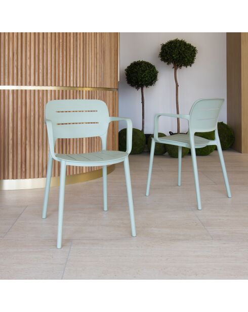 4 chaises de table extérieur Sunset celadon