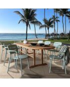 4 chaises de table extérieur Sunset celadon