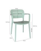 4 chaises de table extérieur Sunset celadon