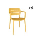4 chaises de table extérieur Sunset jaunes