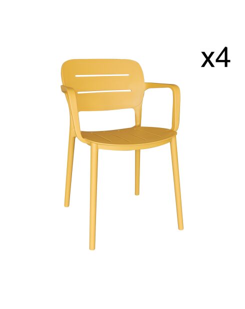 4 chaises de table extérieur Sunset jaunes