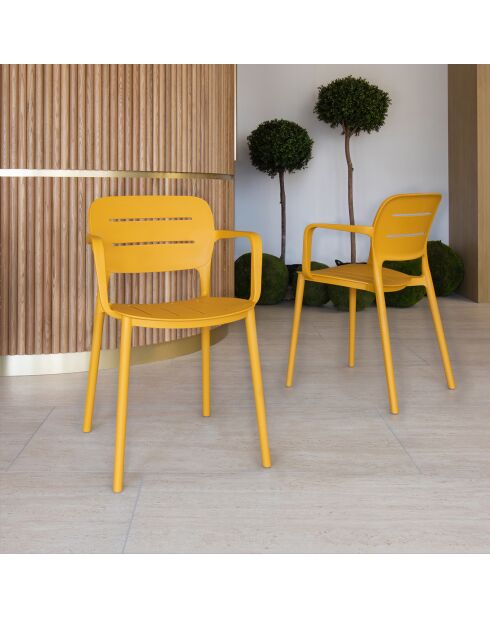4 chaises de table extérieur Sunset jaunes