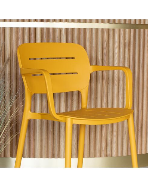 4 chaises de table extérieur Sunset jaunes