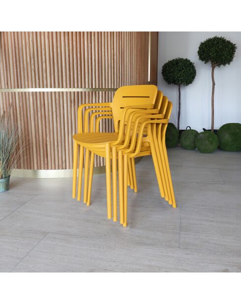 4 chaises de table extérieur Sunset jaunes