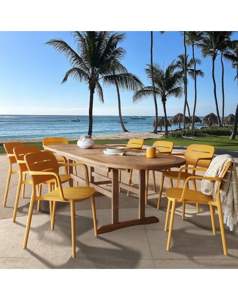 4 chaises de table extérieur Sunset jaunes