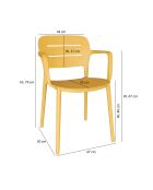 4 chaises de table extérieur Sunset jaunes