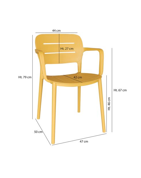 4 chaises de table extérieur Sunset jaunes
