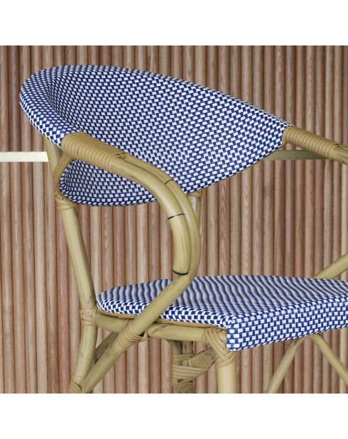 2 sedie da bar per esterno in textilene blu Amalfi