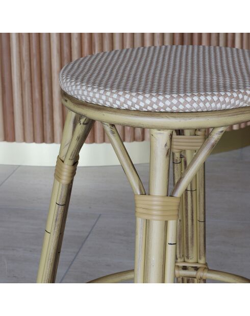 2 Tabourets de bar extérieur en textilène Amalfi rotin