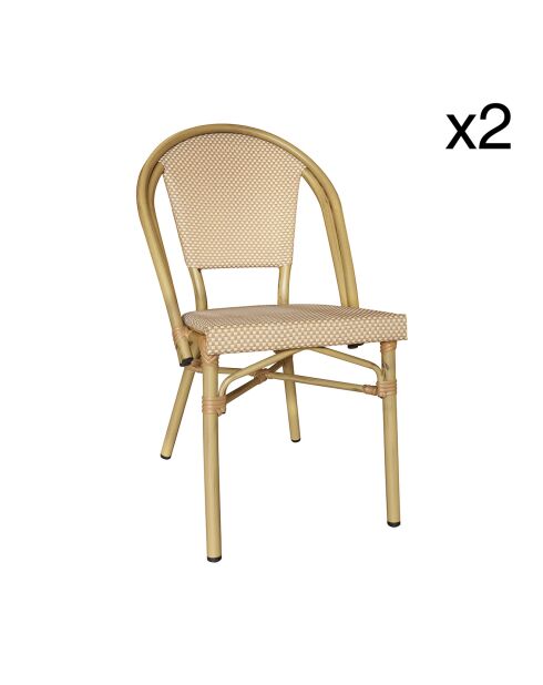 2 chaises extérieures en textilène Amalfi beiges