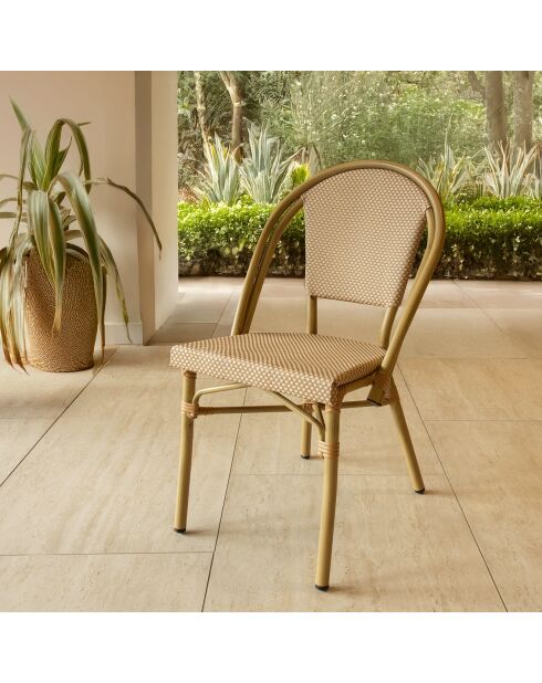 2 chaises extérieures en textilène Amalfi beiges