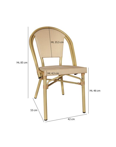 2 chaises extérieures en textilène Amalfi beiges