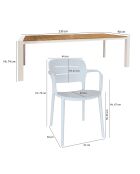 Ensemble de jardin table avec 8 fauteuils Basun blanc