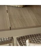 Ensemble table en aluminium et 6 chaises en corde Figari taupe