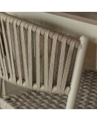 Ensemble table en aluminium et 6 chaises en corde Figari taupe