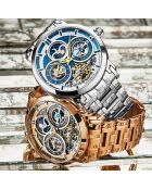Montre Homme en Acier Luciano 371B Automatique Squelette rose doré