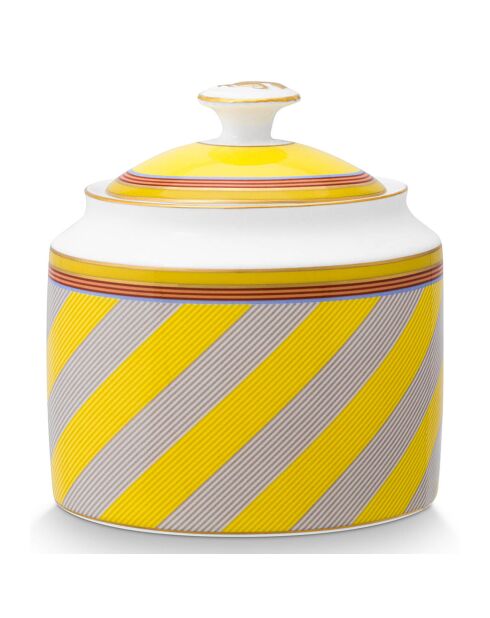 Pip Chique suikerpot van geel porselein - 9,2x12x11,3 cm