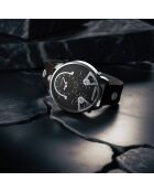 Montre, TerraTime Quartz Triple Fuseau Horaire 50mm Brun Cuir Bracelet