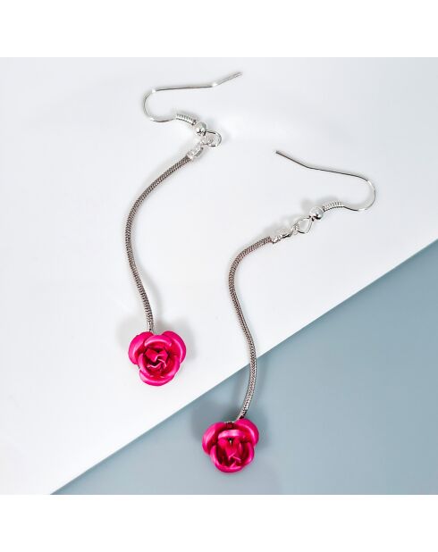 Boucles d'oreilles Flor roses