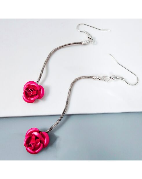 Boucles d'oreilles Flor roses