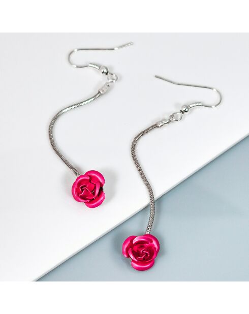 Boucles d'oreilles Flor roses
