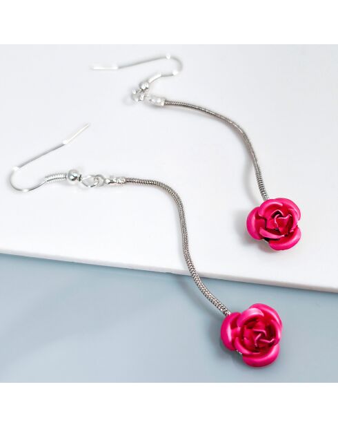 Boucles d'oreilles Flor roses