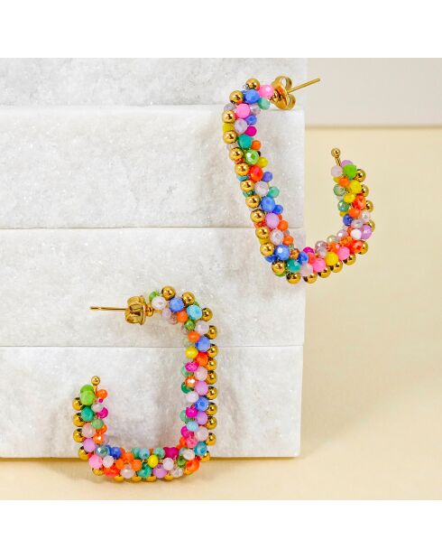 Boucles d'oreilles Italian Valley multicolores
