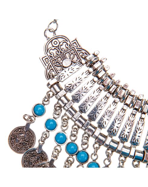 Collier Fanora turquoise/argenté