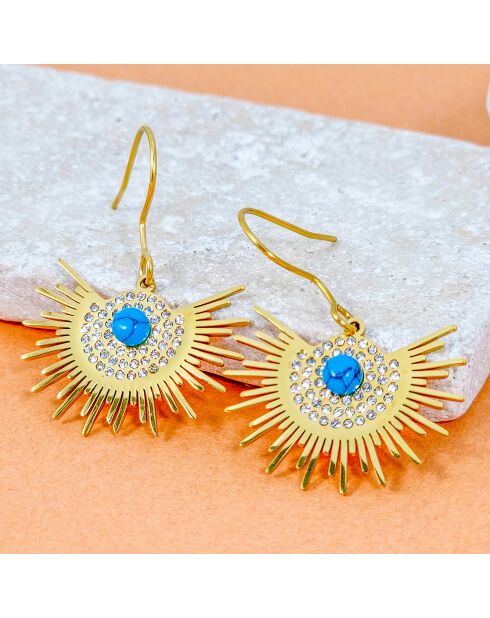 Boucles d'oreilles Asol turquoise/doré