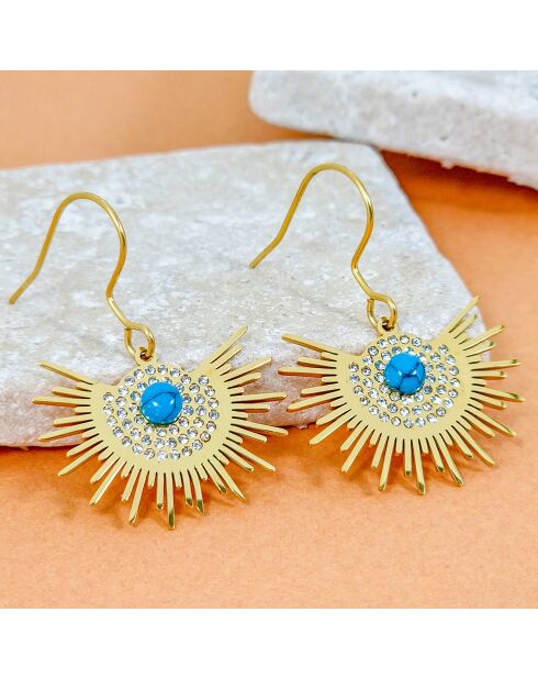 Boucles d'oreilles Asol turquoise/doré