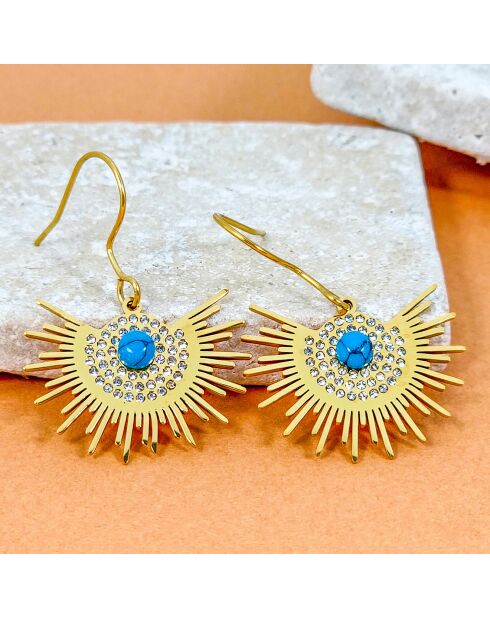 Boucles d'oreilles Asol turquoise/doré