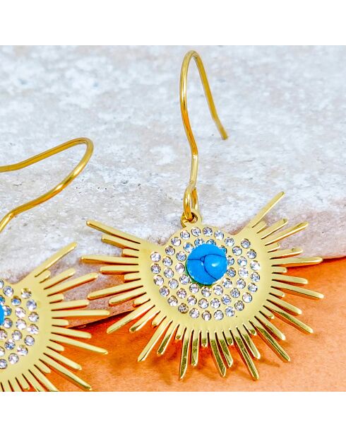 Boucles d'oreilles Asol turquoise/doré