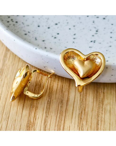 Boucles d'oreilles Heartso dorées