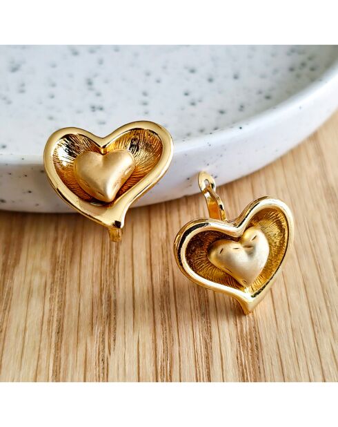 Boucles d'oreilles Heartso dorées