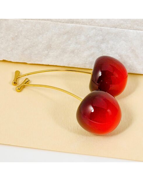 Boucles d'oreilles Amarena bordeaux