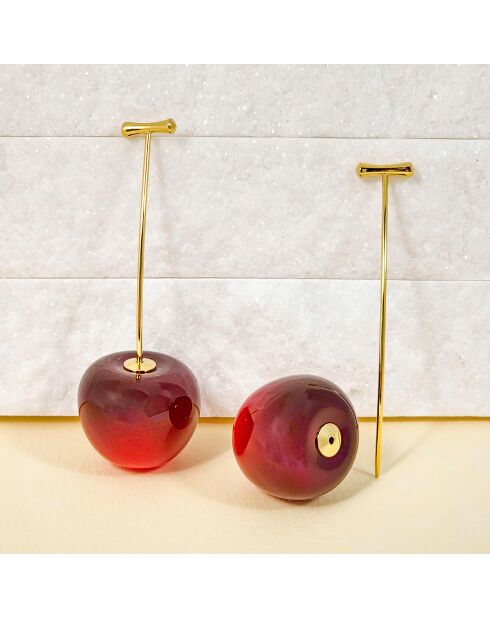 Boucles d'oreilles Amarena bordeaux