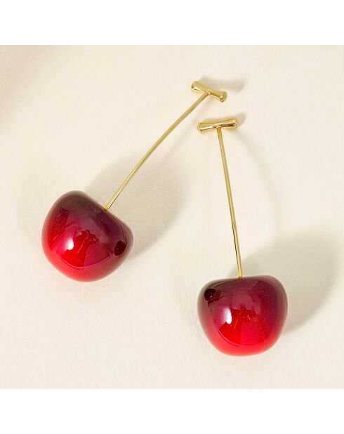 Boucles d'oreilles Amarena bordeaux