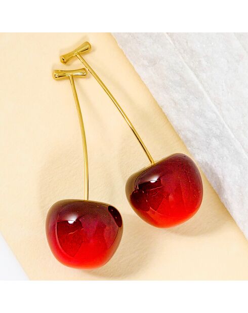 Boucles d'oreilles Amarena bordeaux