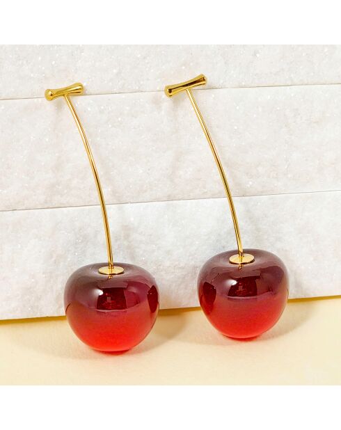 Boucles d'oreilles Amarena bordeaux
