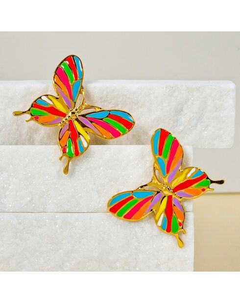 Boucles d'oreilles Borbola multicolores