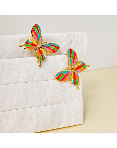 Boucles d'oreilles Borbola multicolores