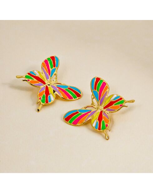 Boucles d'oreilles Borbola multicolores