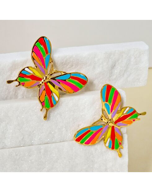 Boucles d'oreilles Borbola multicolores