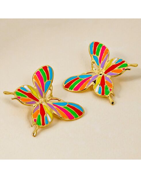 Boucles d'oreilles Borbola multicolores